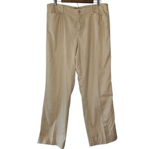 LAUREN Ralph Lauren Cream Linen Blend Old Money Womens Pants
